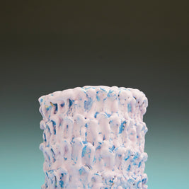 Keramikvase in Lilac Bubble und Königsblau, „Medium“ 21 cm, Onda-Serie