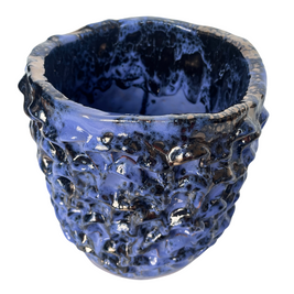 Vaso in ceramica color lavanda metallizzato, “Medio” 20cm, serie Onda