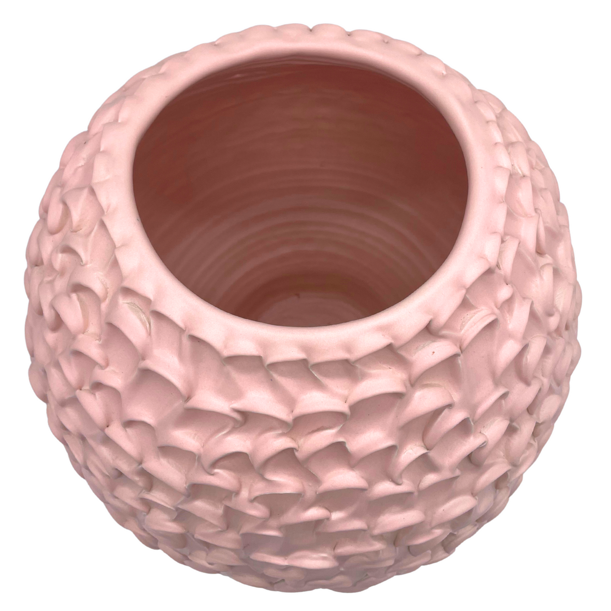 Ceramic Vase in Matte Rose “Olive Vase” 32cm, Onda Series