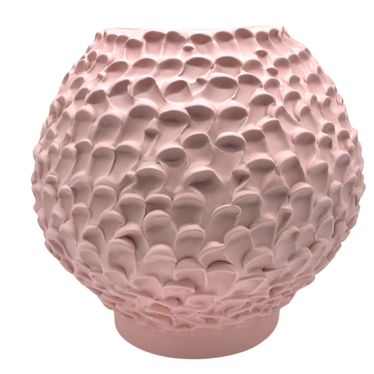 Ceramic Vase in Matte Rose “Olive Vase” 32cm, Onda Series