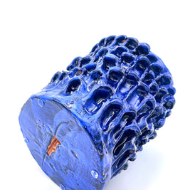 Bottom view of the Ceramic Vase in Egyptian and Izmir Blue, emphasizing the craftsmanship and even glaze finish.