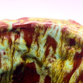 Upper interior detail view of the Ceramic Vase in Honey and Turquoise, emphasizing the glossy brown and green tones blending seamlessly within the rim.