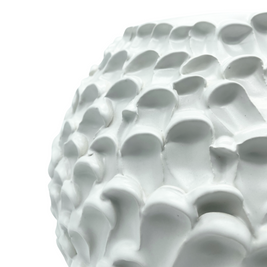 Close-up of the Ceramic Vase in Ivory, emphasizing its soft matte-pastel surface and handcrafted details.