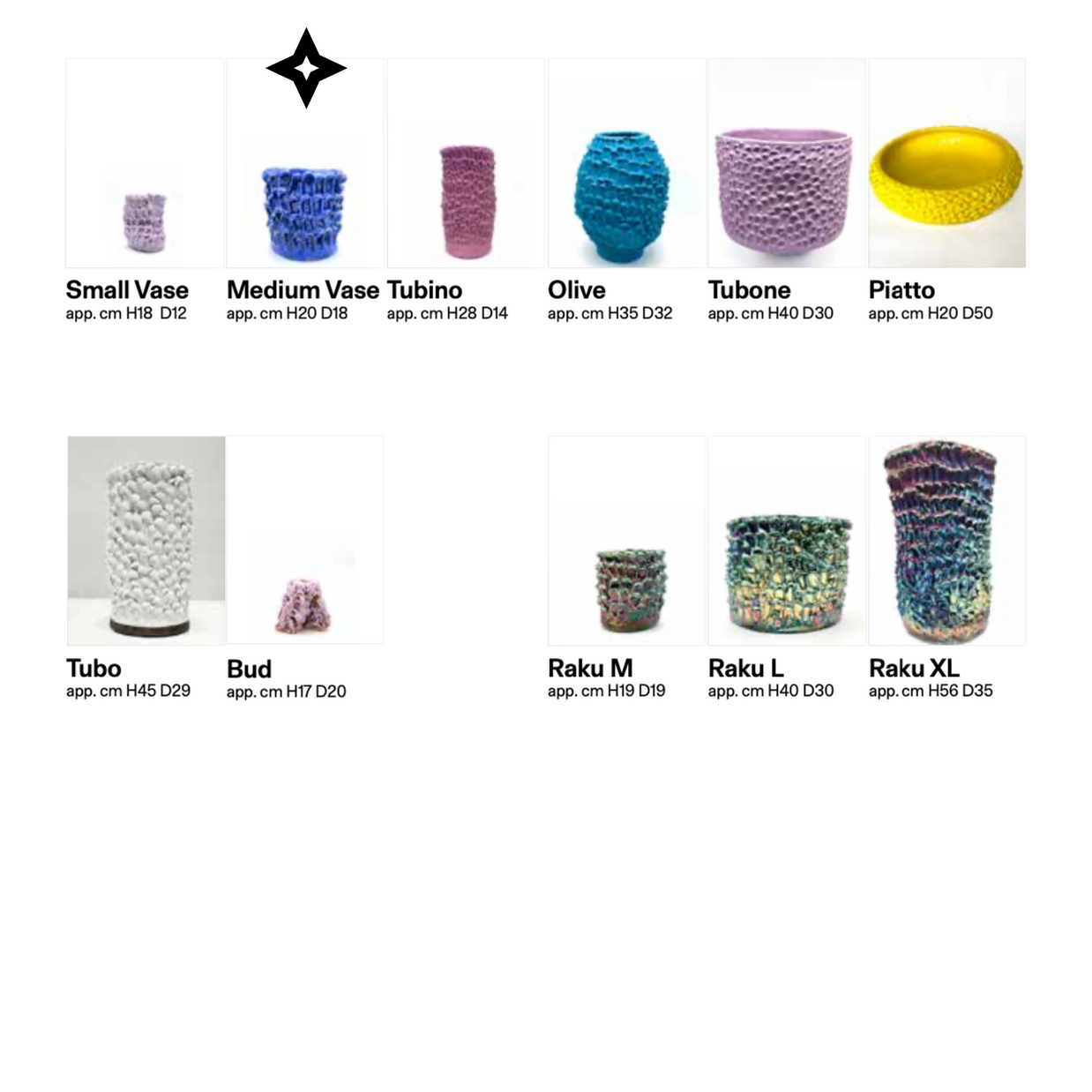 Infographic showing the dimensions and details of the Ceramic Vase in Izmir Blue and Matte White from the Onda Series, including its size and texture features.
