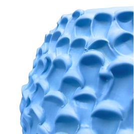 Close-up detail of the Ceramic Vase in Whispy Blue, emphasizing its soft texture and delicate pastel blue finish.