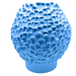 Front view of the Ceramic Vase in Whispy Blue from a slightly rotated angle, highlighting its graceful matte finish and refined pastel tones.