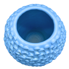 Top view of the Ceramic Vase in Whispy Blue, displaying its rounded opening and matte-pastel blue interior.