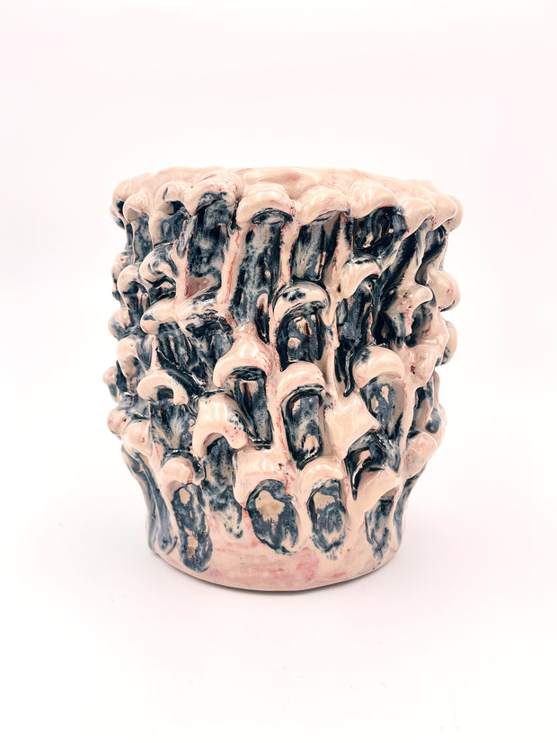 Ceramic Vase in Metallic Mineral Blush “Medium” 19cm, Onda serie